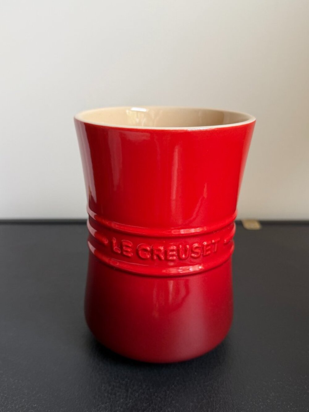 Le Creuset Cerise Red Stoneware Utensil Crock Holder